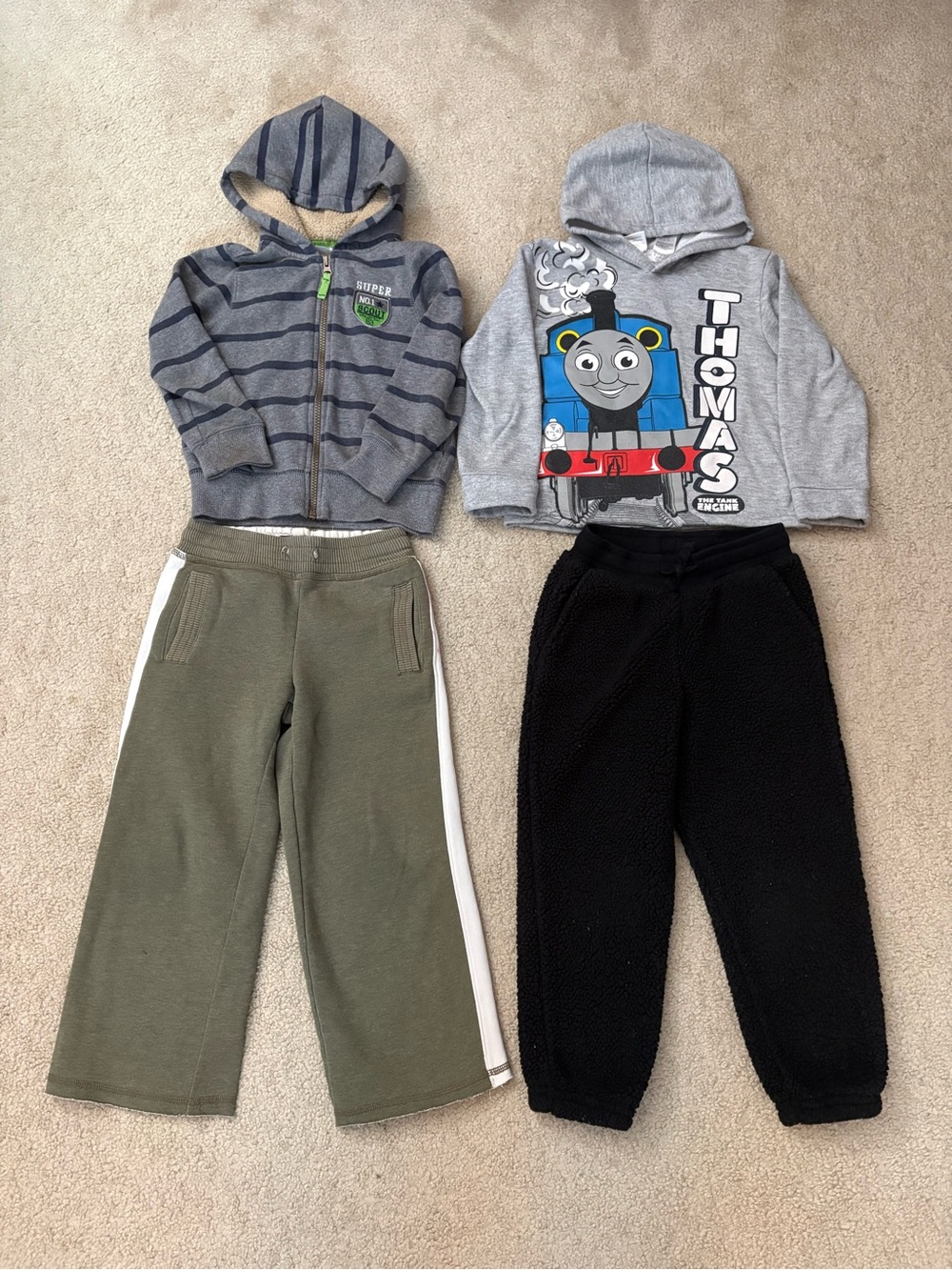 2 mix and match warm outfits for kids, size 5T